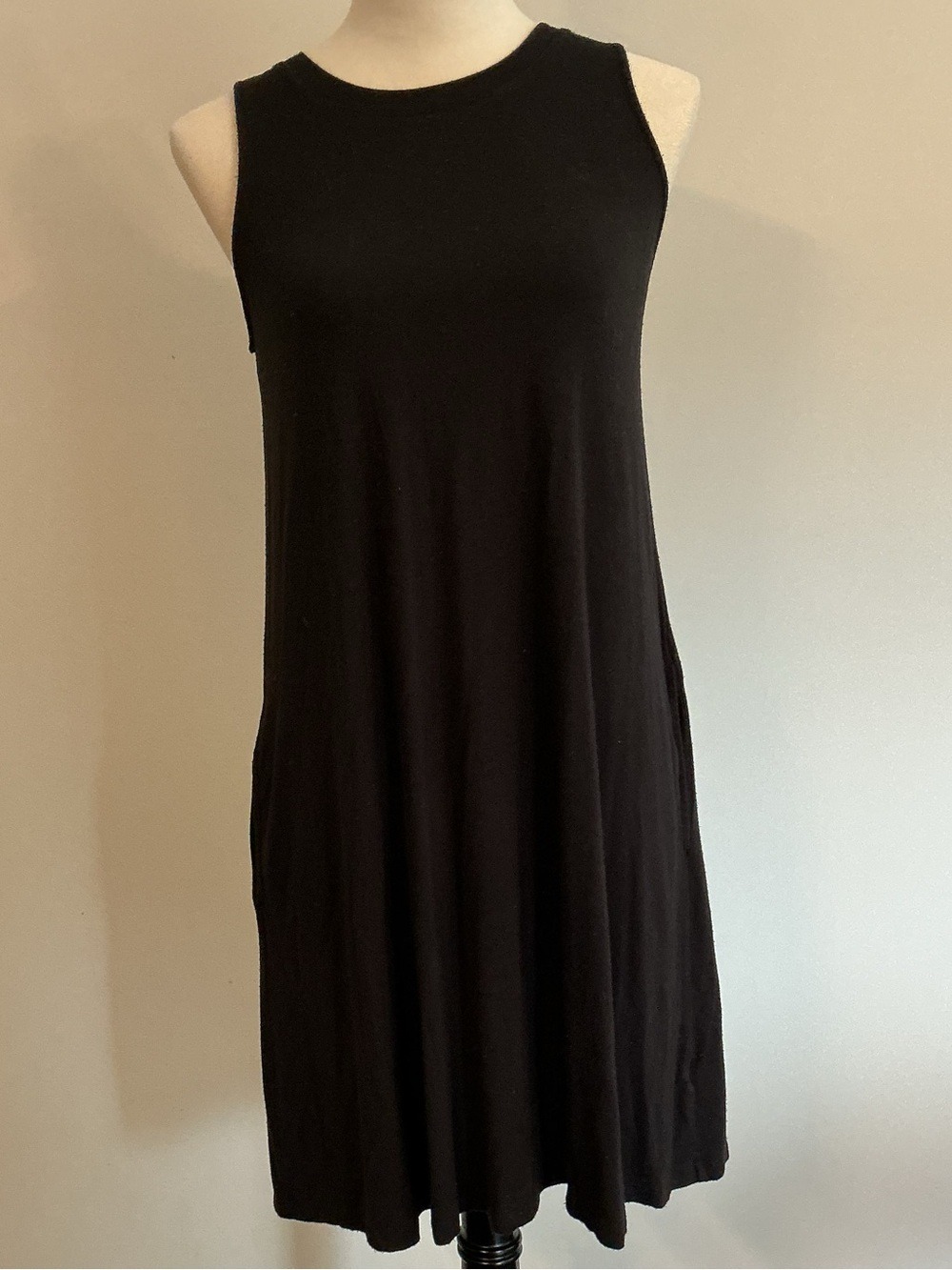 Time and Tru Black Sleeveless A-Line Dress